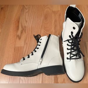 White combat boots